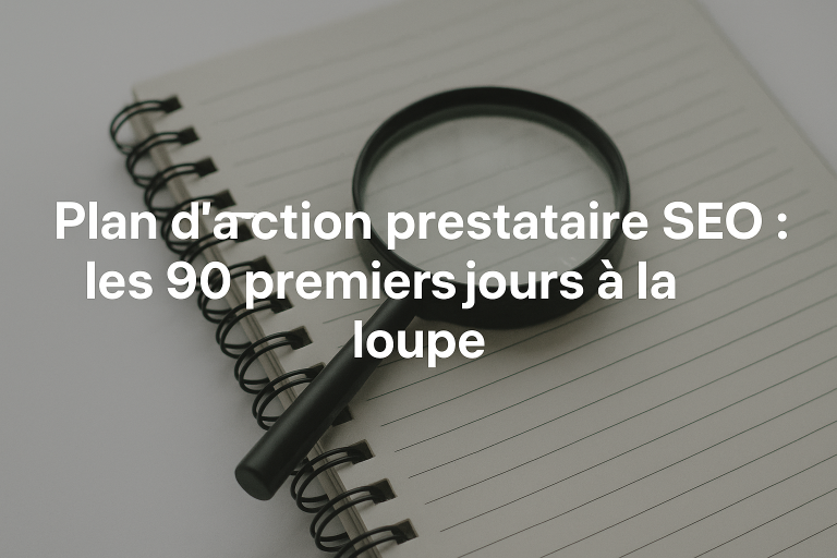 Plan d’action prestataire SEO : 90 premiers jours