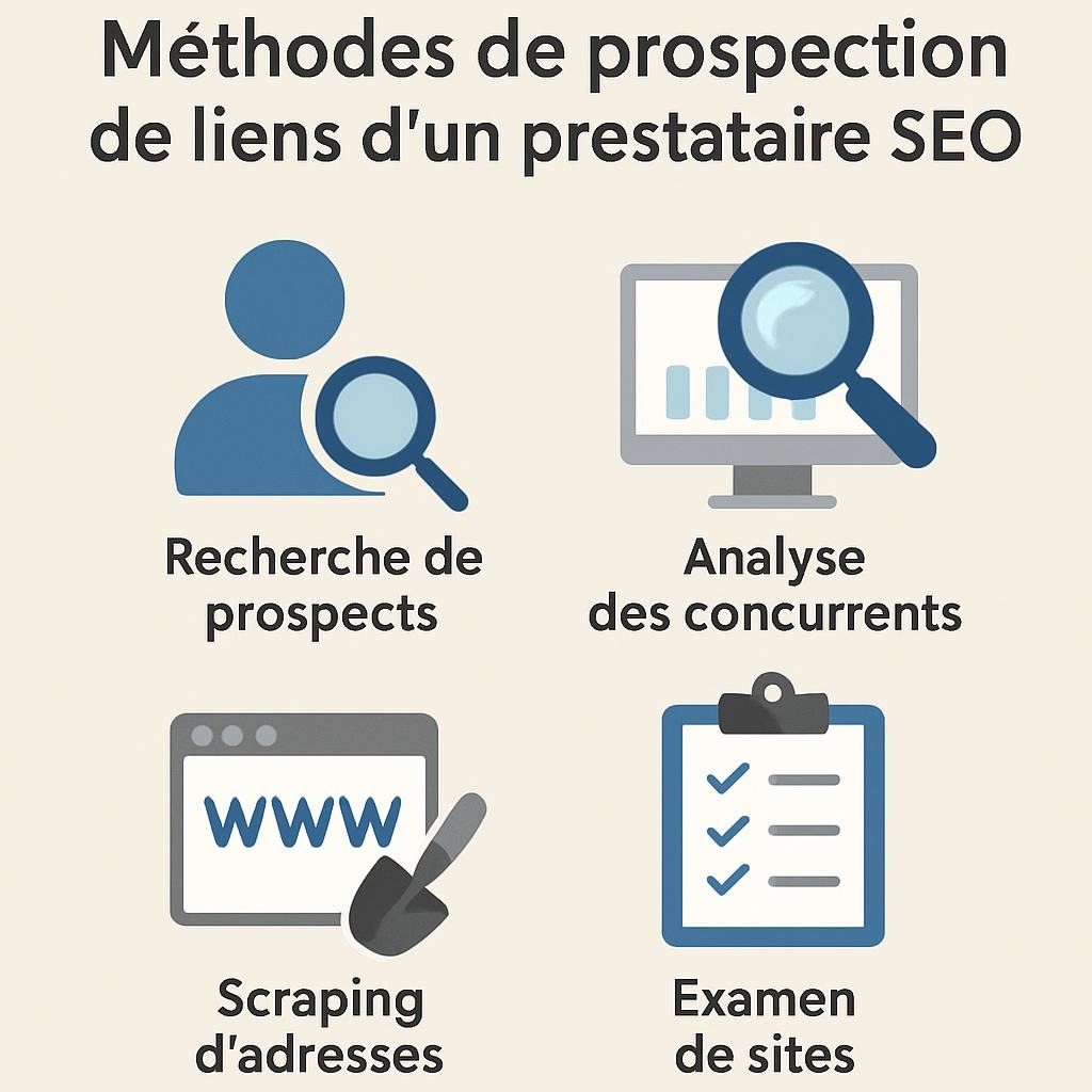 Méthodes de prospection de liens d’un bon prestataire SEO